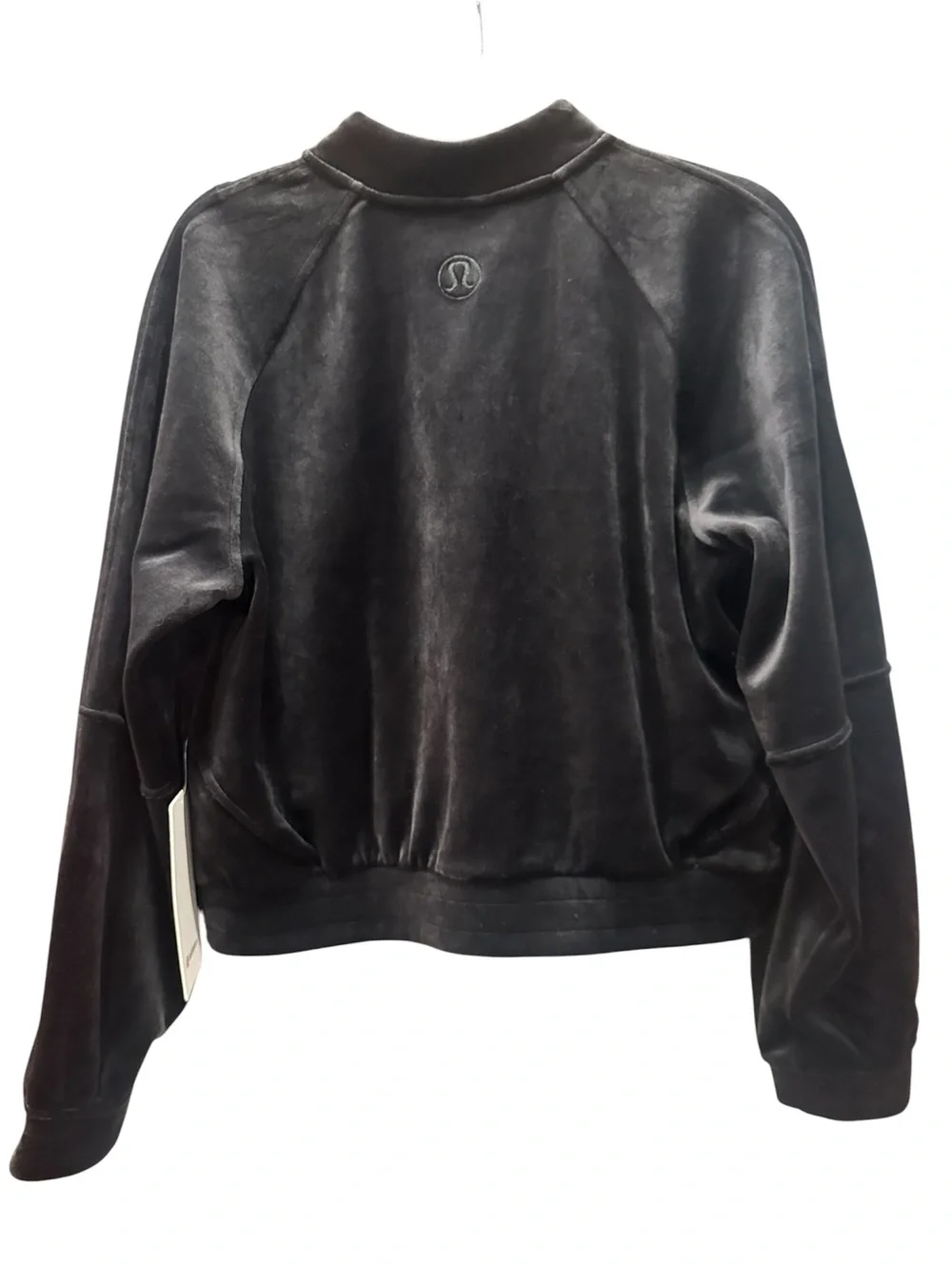lululemon🍋 Black Velvet Scuba Varsity Jacket Size Medium NWT “Softtttt🖤”